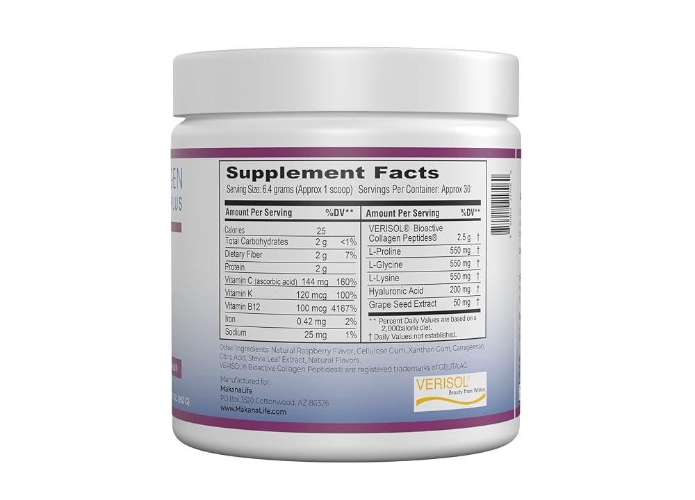 Makana Collagen Peptides Plus Powder with Verisol - 30 Servings - image 2