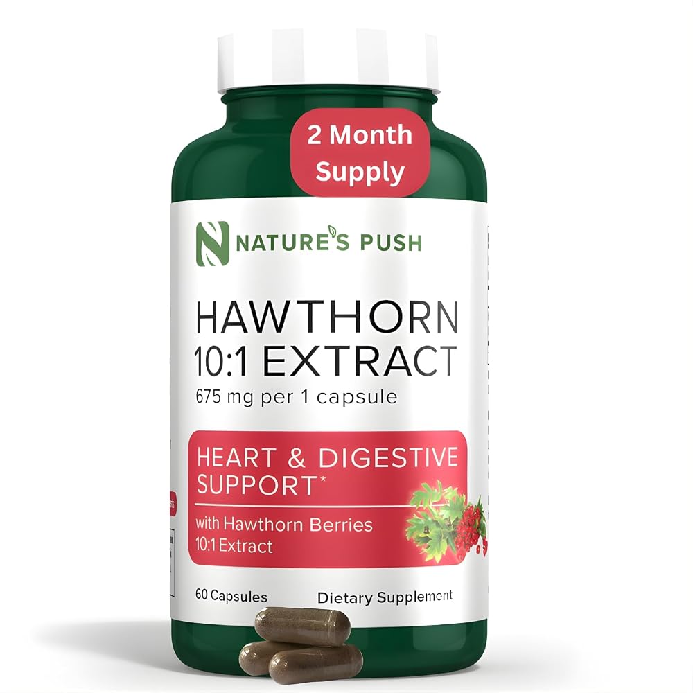 Nature's Push Super Potent Hawthorn Berry 10:1 Extract 675mg Capsules