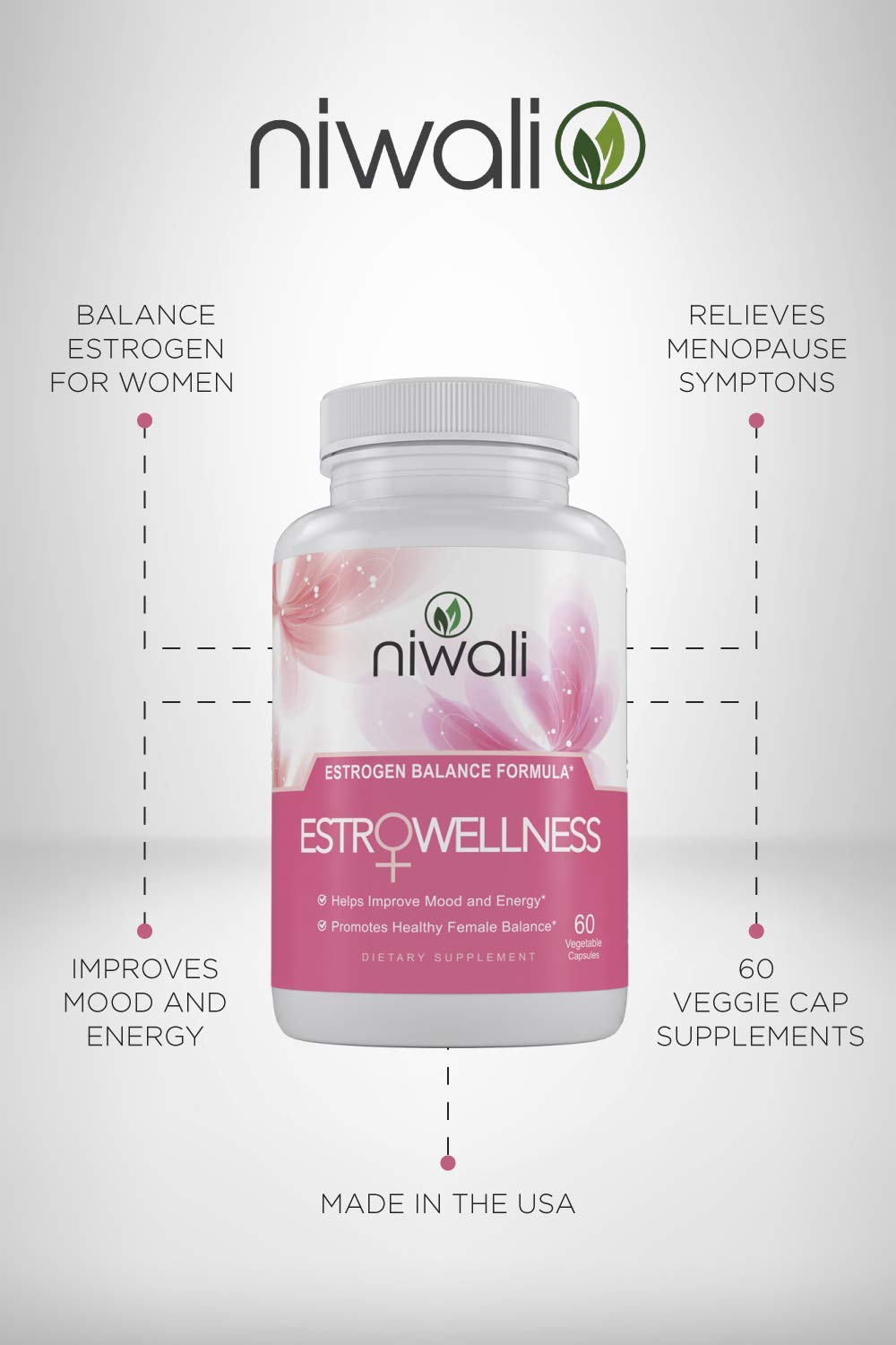 NIWALI Estrogen Capsule for Women Hormone Balance - 60 Vegetarian Capsules - image 2