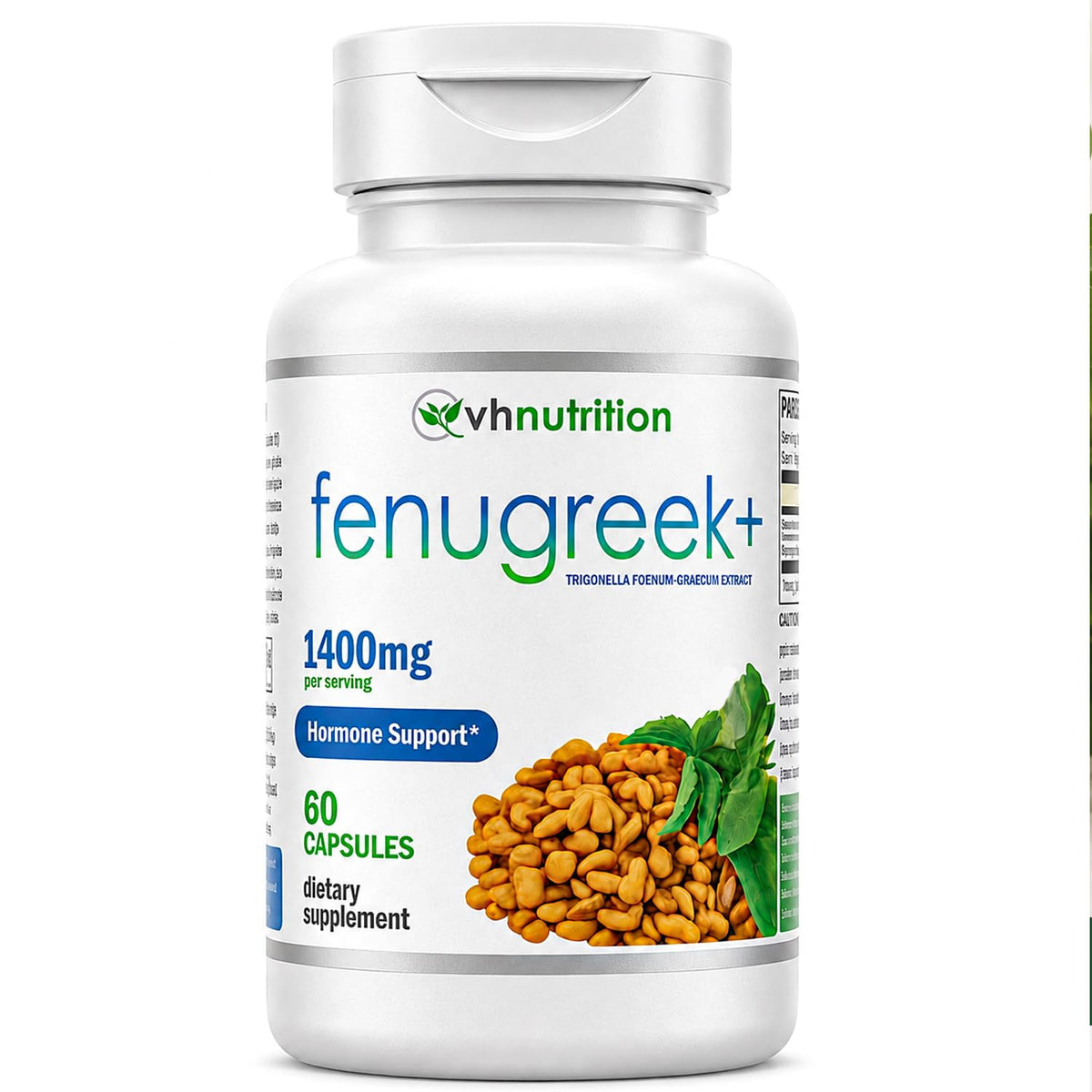 VH Nutrition Fenugreek+ 1400mg Capsules for Hormonal Balance - 60 Count