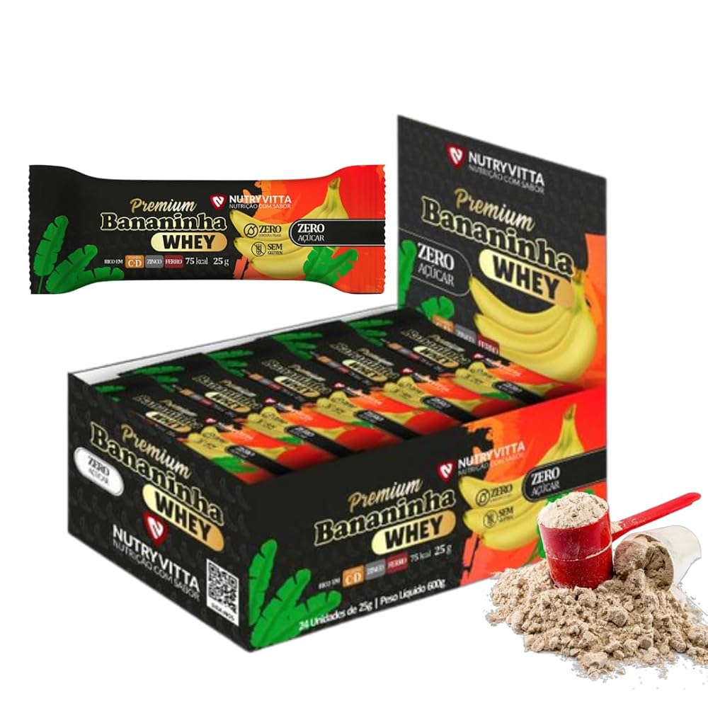 Nutryvitta Banana Fruit Bars with Whey Protein - 24 Ct