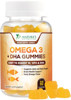 Nature's Nutrition Omega 3 Fish Oil Gummies - Extra Strength Omega-3