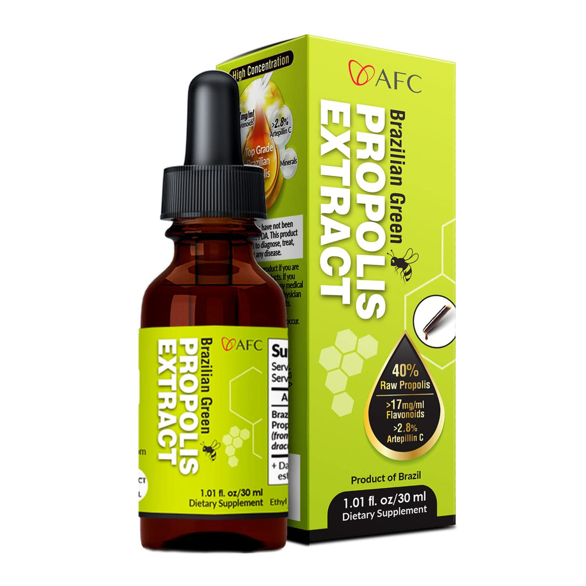 AFC Brazilian Green Propolis Extract Liquid - 1 Fl Oz