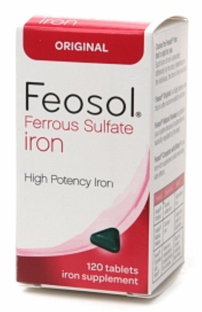 Feosol Ferrous Sulfate Iron Tablets - 120 Tablets (Pack of 4)
