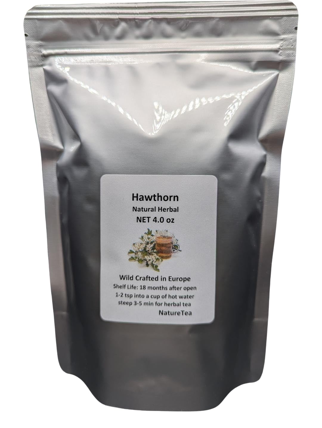 Nature Tea Hawthorn - Dried Crataegus laevigata Loose Leaf & Flower