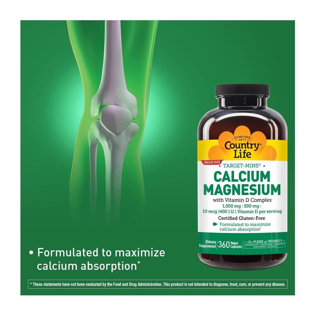 Country Life Target-Mins Calcium Magnesium Vitamin D - 360 Capsules - image 2