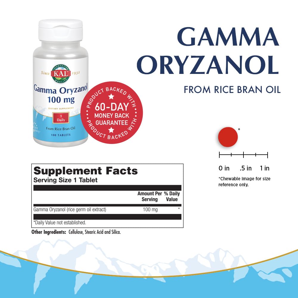 KAL Gamma Oryzanol 100 mg Antioxidant - 100 Tablets - image 2
