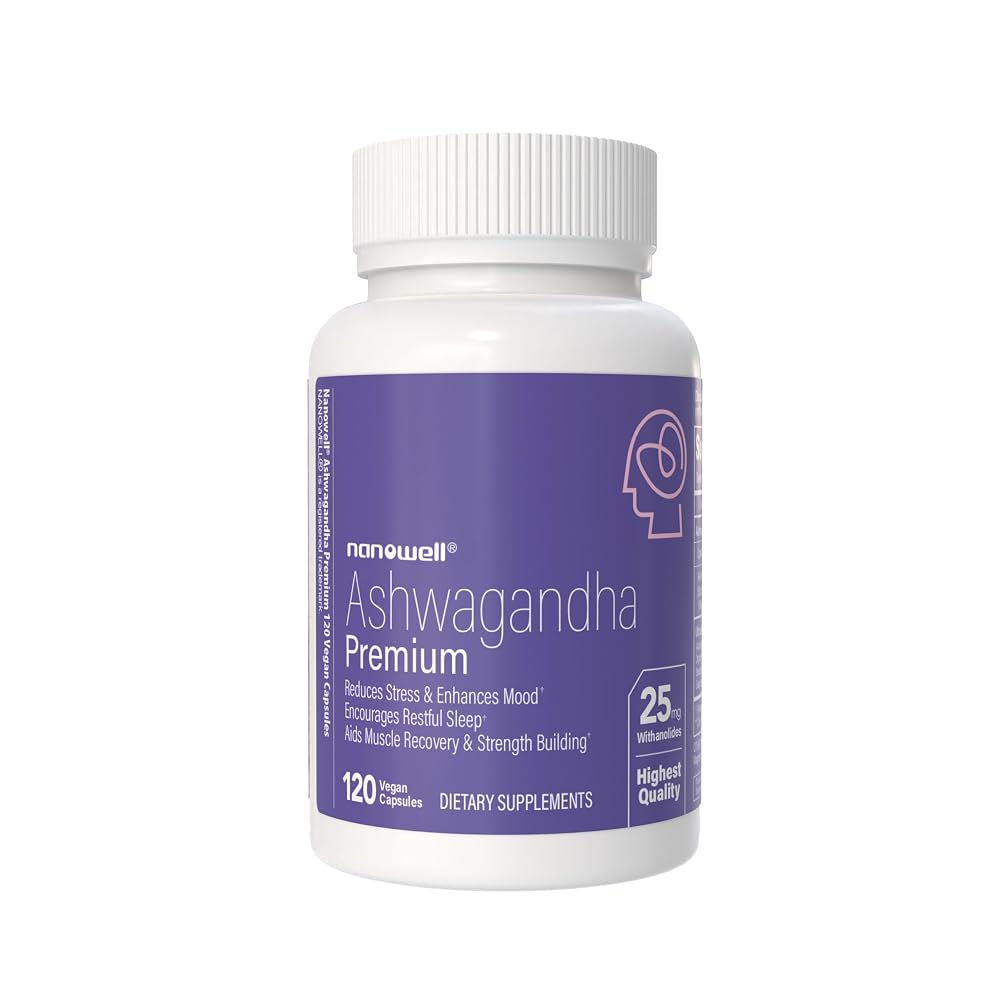 NANOWELL Ashwagandha Premium 25mg Withanolides - 120 Capsules