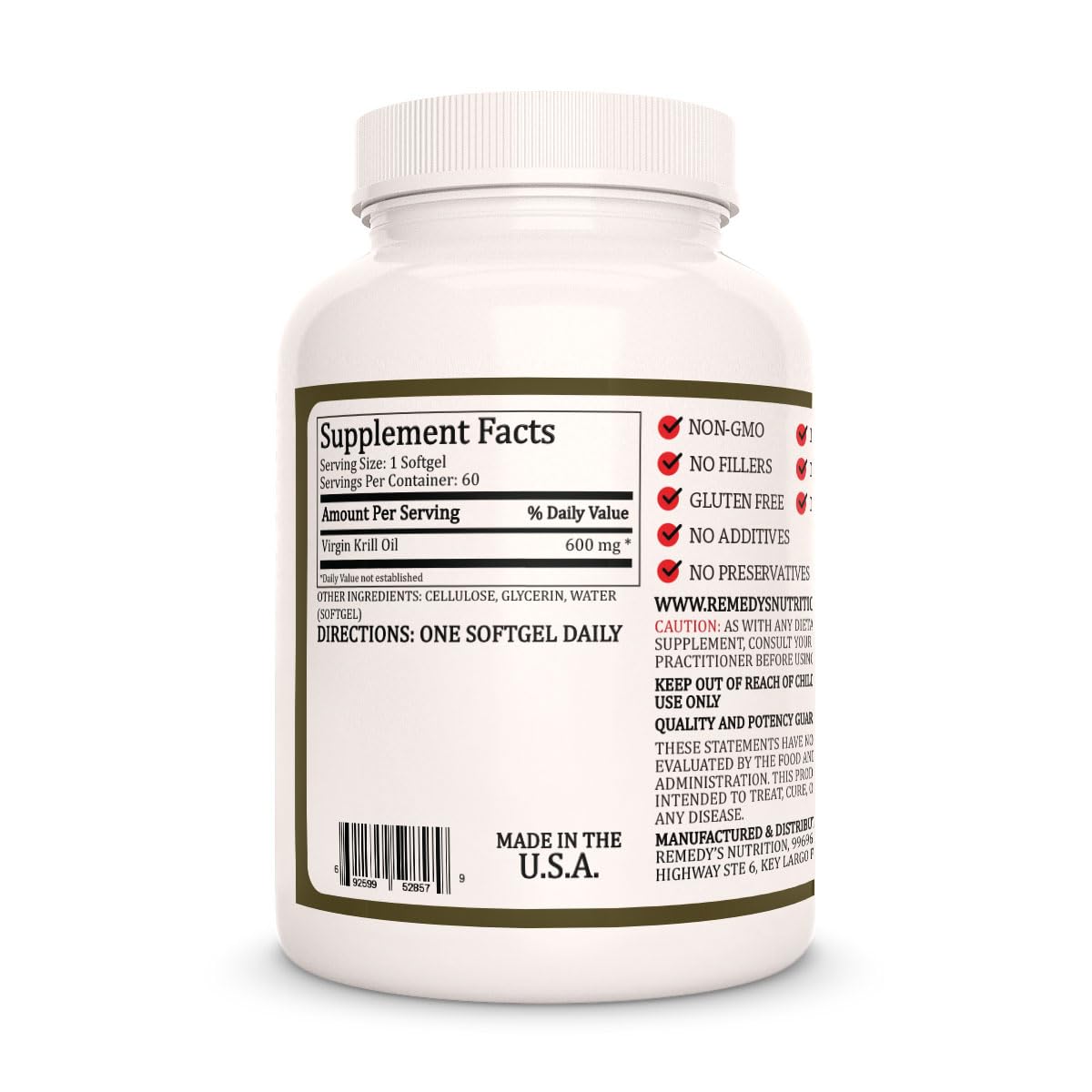 Remedy's Nutrition Virgin Krill Oil Omega-3 EPA & DHA - 60 Softgels - image 2