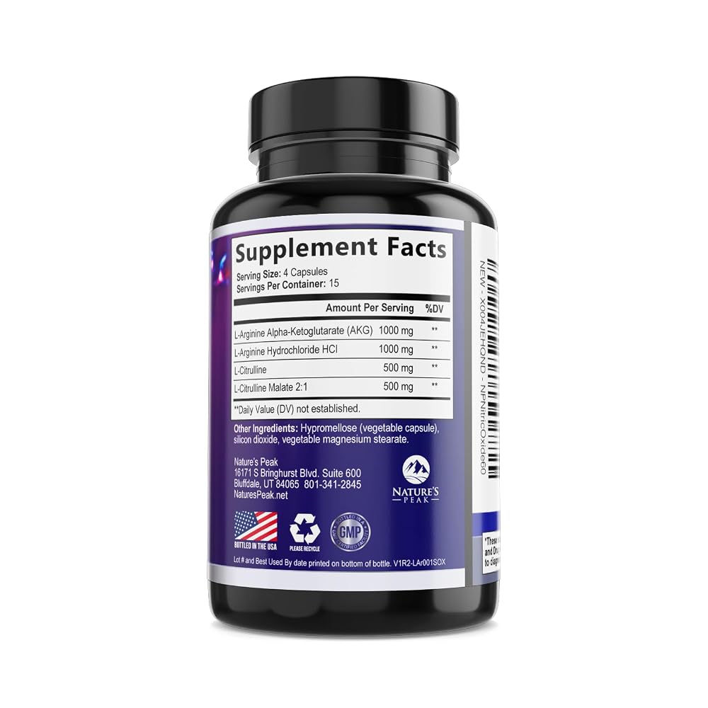 Nature's Peak Extra Strength Nitric Oxide Booster - 3X Strength