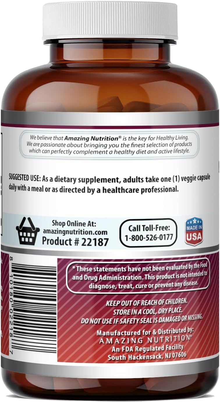 Amazing Formulas Quercetin 500mg Veggie Capsules Supplement
