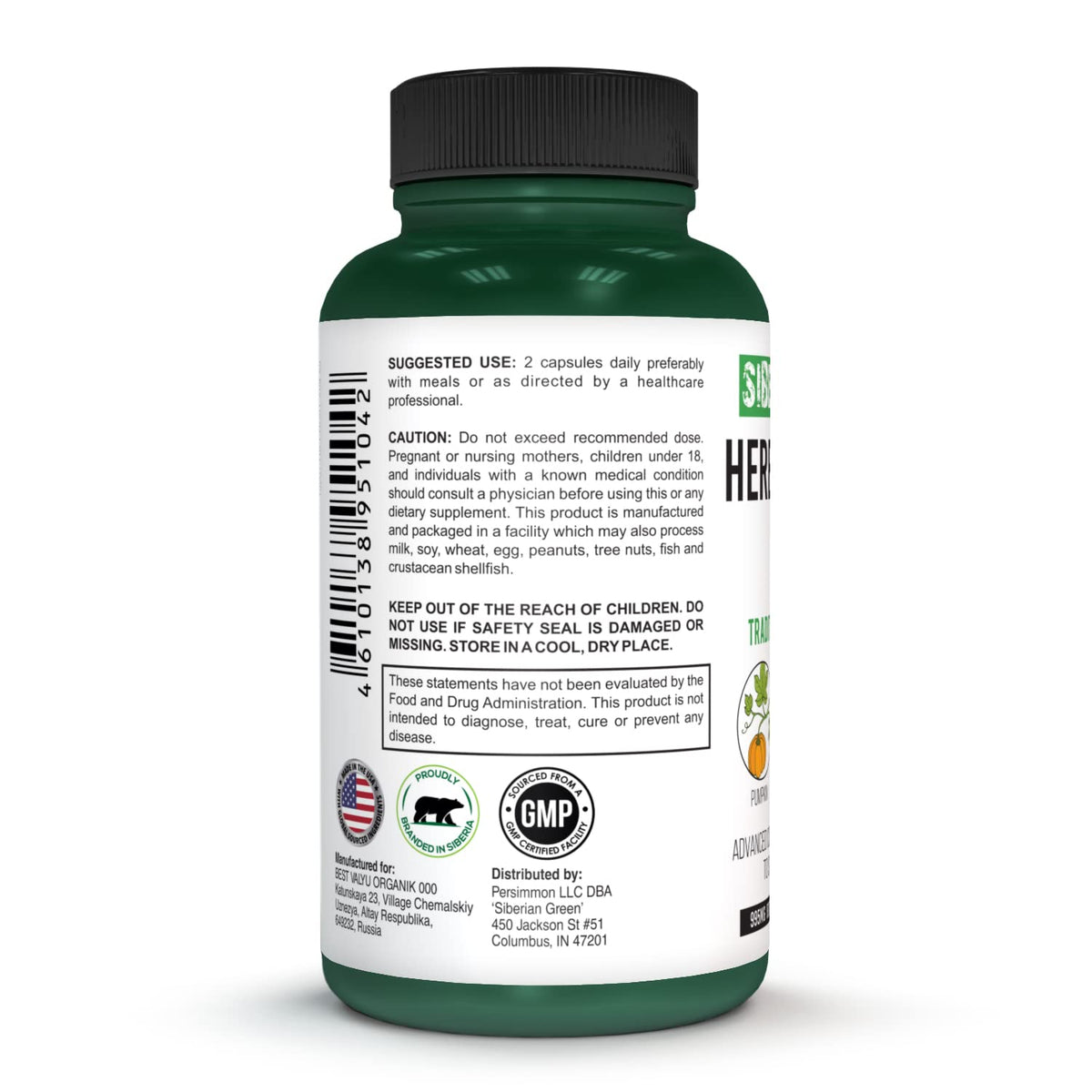 Siberian Green Herbal Prostate Detox 60 Capsules - image 4
