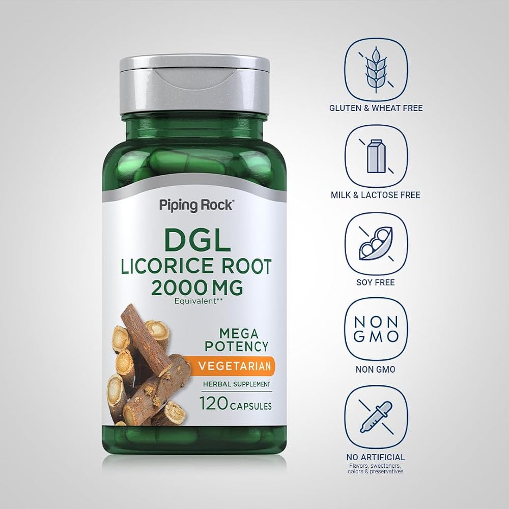 Piping Rock DGL Supplement Licorice Root - 120 Capsules - image 3