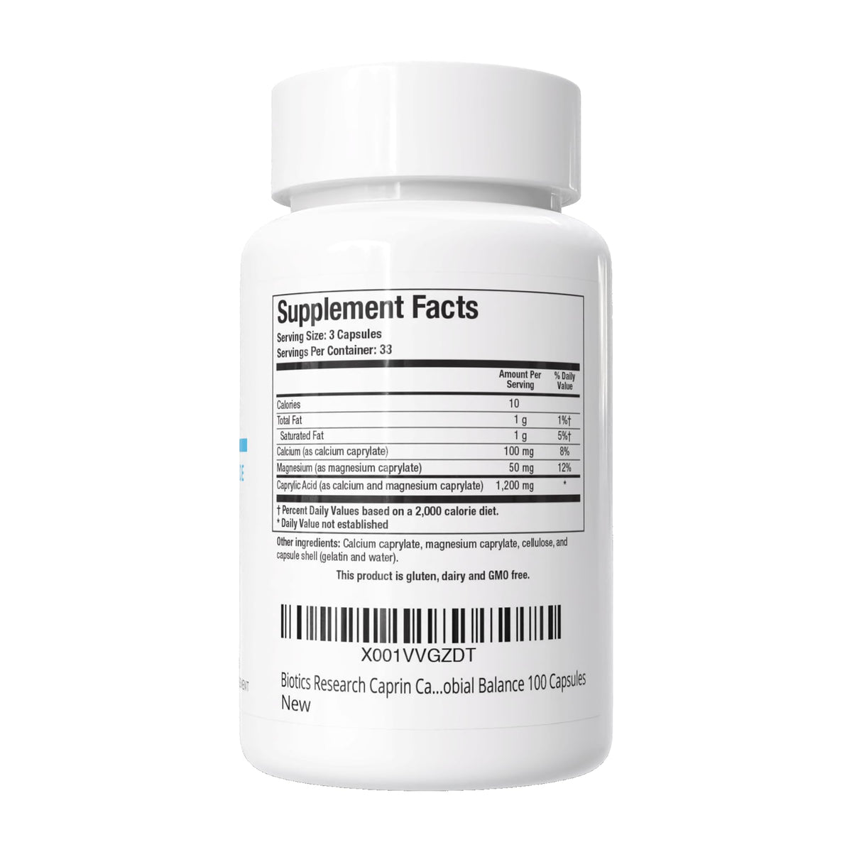 BIOTICS RESEARCH Caprin Caprylic Acid 1200mg - 100 Capsules - image 2