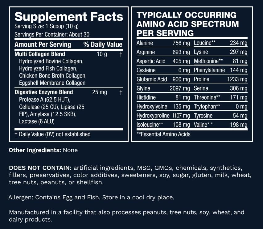Lewis Labs Multi Collagen Peptides Types I-V Powder - 10.61 oz - image 2