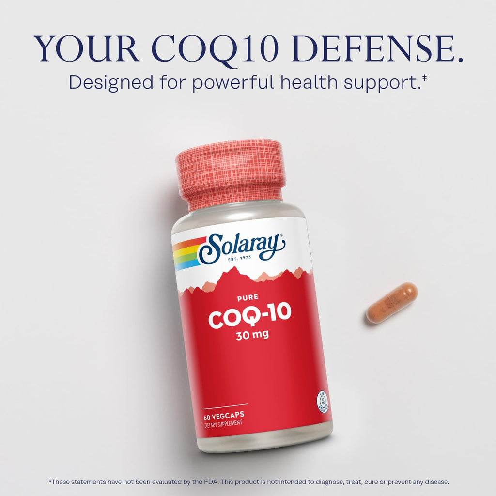 SOLARAY Pure CoQ-10 30 mg Heart & Energy Support - 60 Vegetarian Capsules - image 3