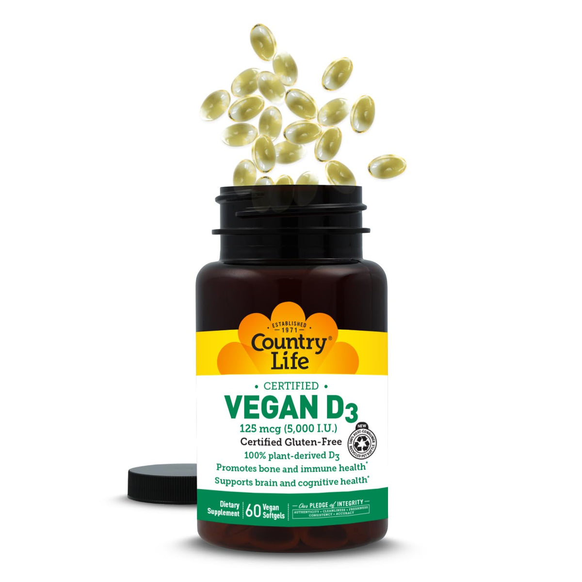 Country Life Vitamin D3 5000 IU Vegan - 60 Softgels - image 2