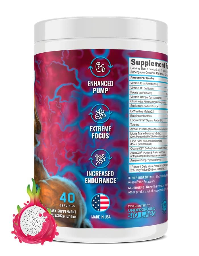 Underground Bio Labs Panda Pump: Stim-Free Pre-Workout 40sv