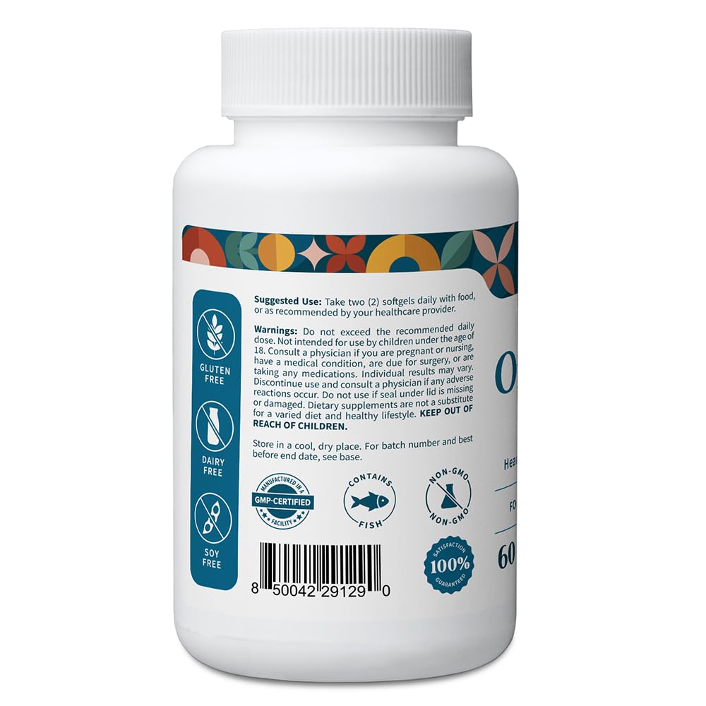 Pattern Wellness Omega 3 Softgels - Pure Fish Oil Formula - Helps