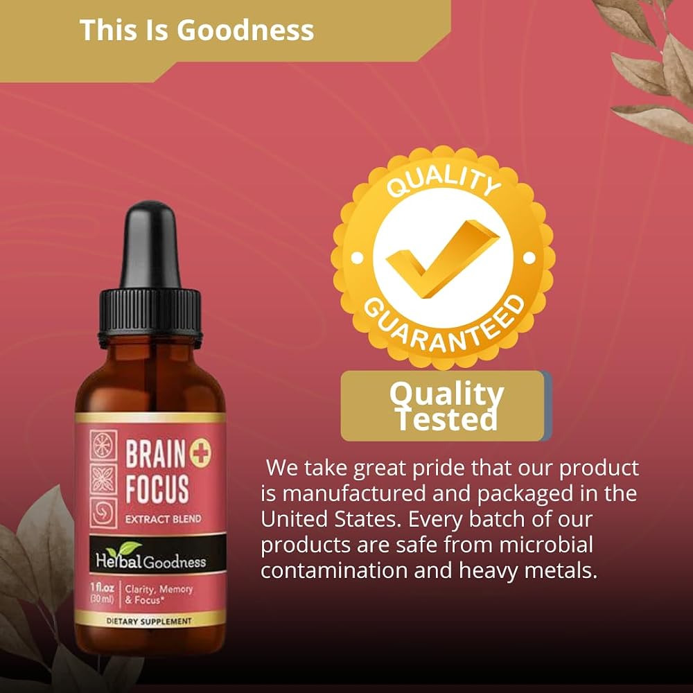 Herbal Goodness Brain and Focus Supplement Liquid Extract - 1 Fl Oz - image 7