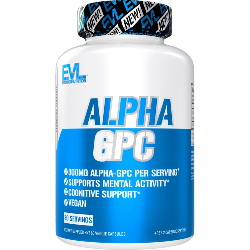 Evlution Alpha GPC 600mg Nootropic Brain Support - 60 Capsules