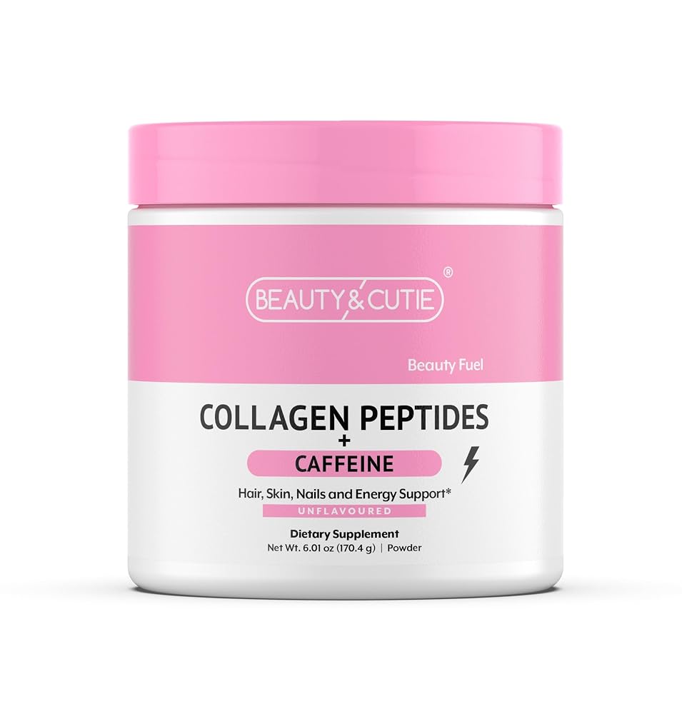 BEAUTY AND CUTIE Collagen Peptides with Caffeine Powder - 6.01 oz
