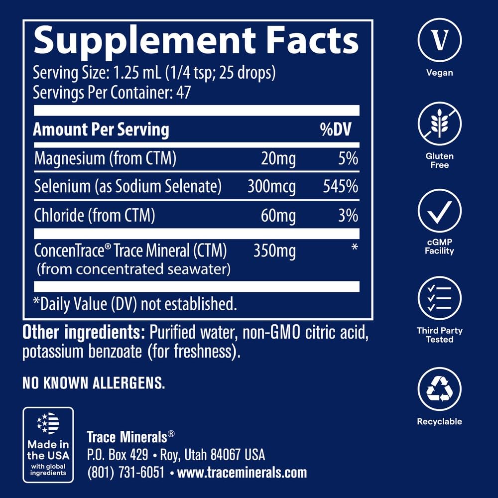 Trace Minerals Ionic Selenium Liquid 300 mcg - 2 oz - image 3