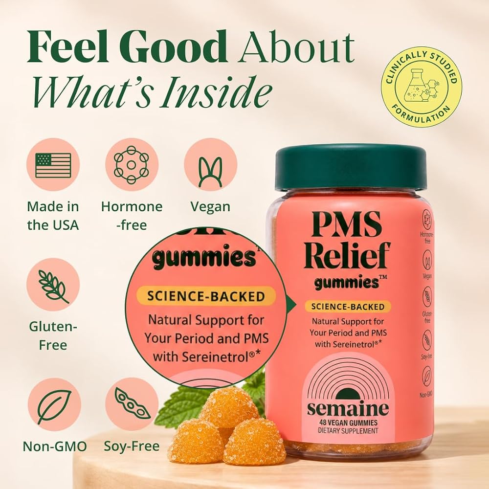 Semaine PMS Relief for Women Period Cramps - 48 Gummies - image 7