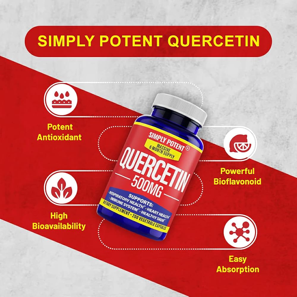 Simply Potent Quercetin 500mg Antioxidant - 200 Capsules - image 4