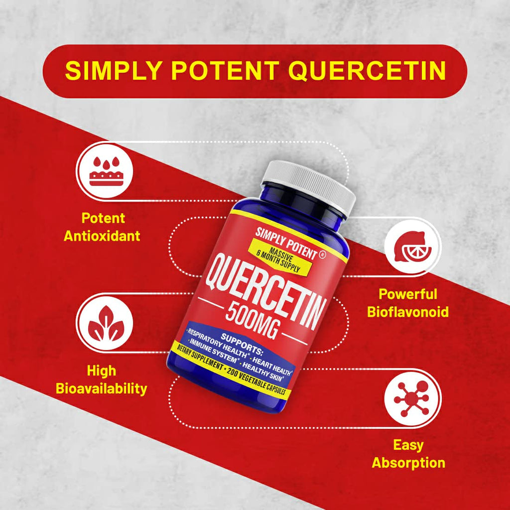 Simply Potent Quercetin 500mg Antioxidant - 200 Capsules - image 4