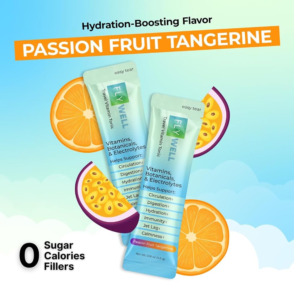 FlyWell Travel Vitamin Tonic for Flight, Jet Lag
