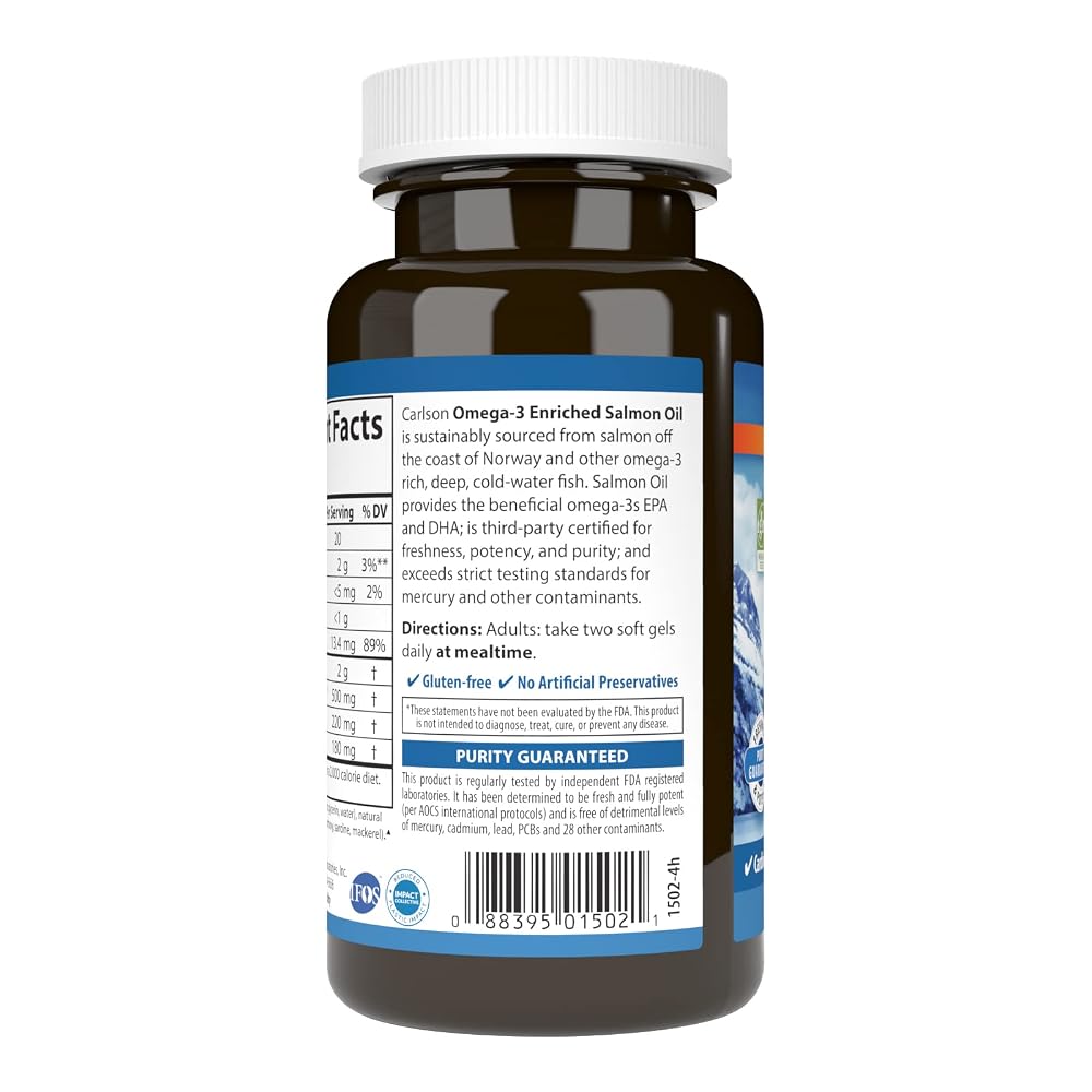 Carlson Salmon Oil Omega-3 500 mg - 50 Softgels - image 3