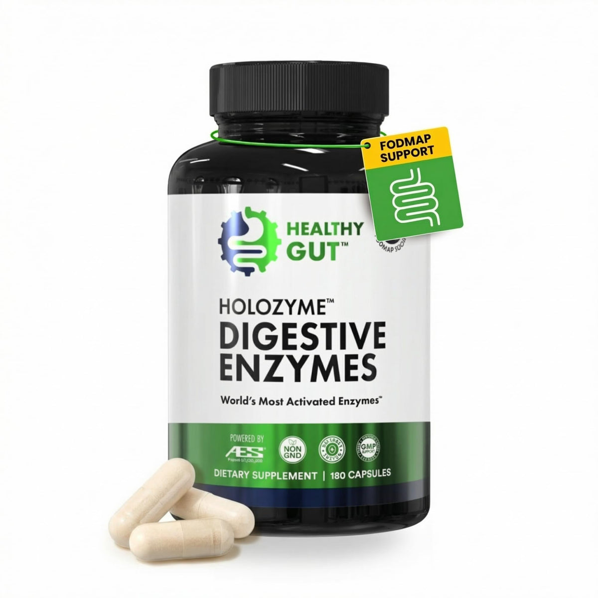 Healthy Gut HoloZyme Max Strength Digestive Enzymes - 180 Capsules