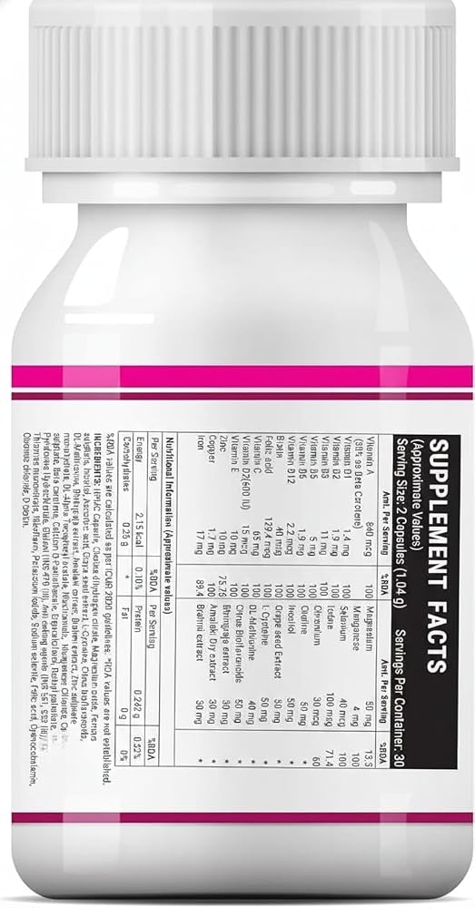 Generic Biotin Advanced Hair Skin & Nails Supplement - 60 Vegetarian Capsules - image 2