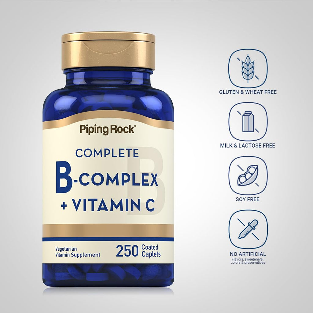 Piping Rock Vitamin B Complex with Vitamin C - 250 Caplets - image 3