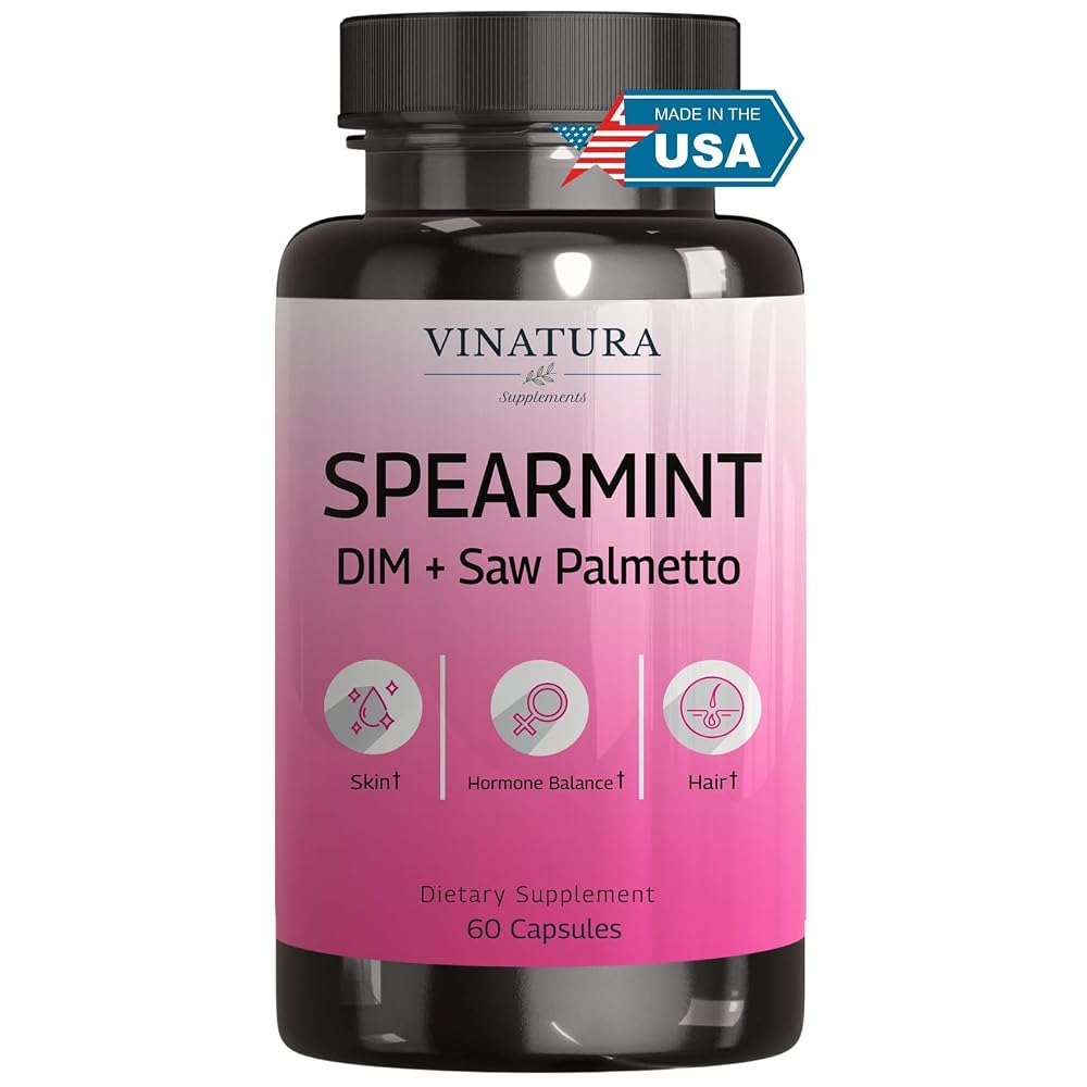 VINATURA Spearmint Capsules with DIM & Saw Palmetto - 60 Capsules