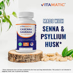 Vitamatic Cascara Sagrada Capsules with Senna & Psyllium - 180 Veg Capsules - image 5