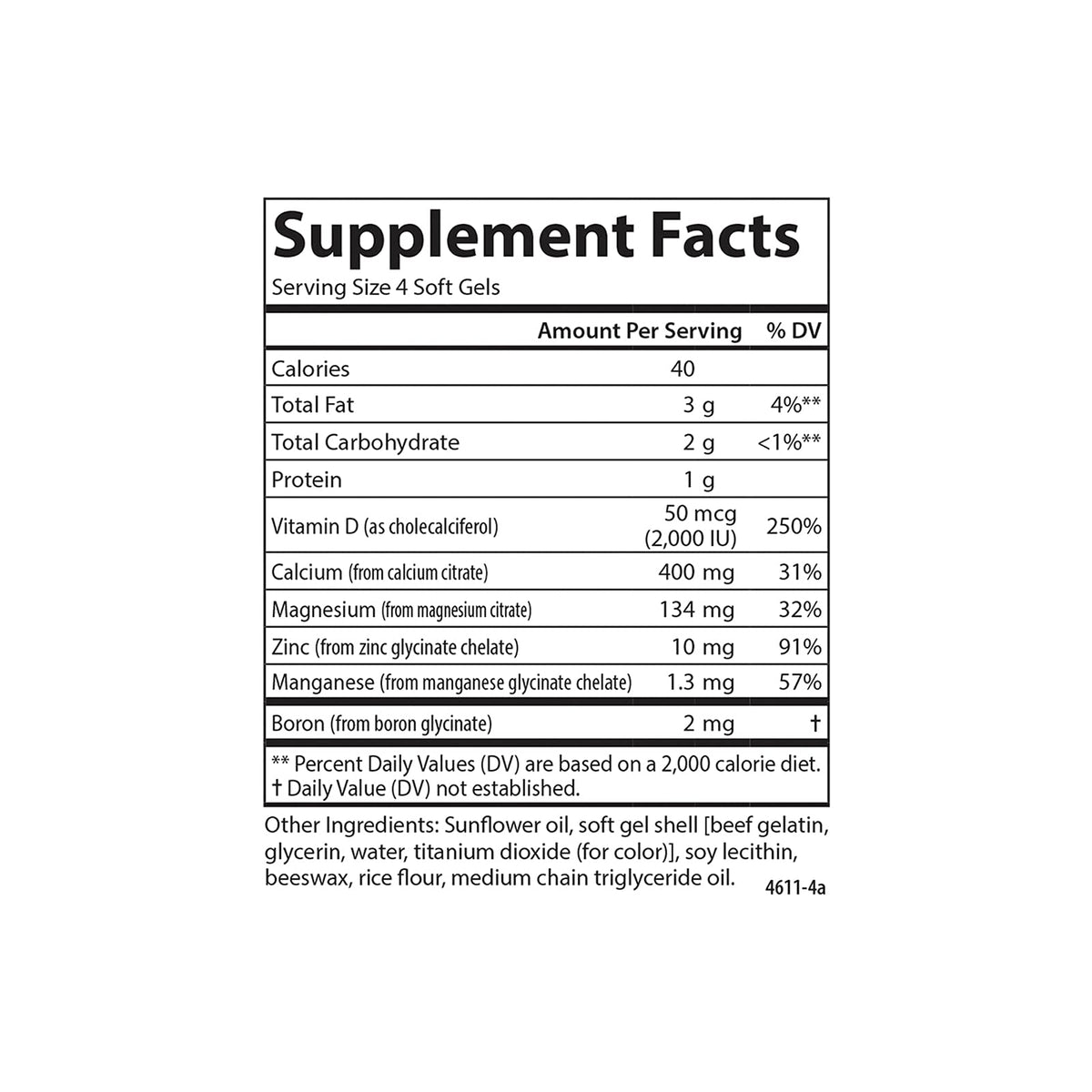 Carlson Nutra-Support Bone Calcium Magnesium - 100 Softgels - image 4