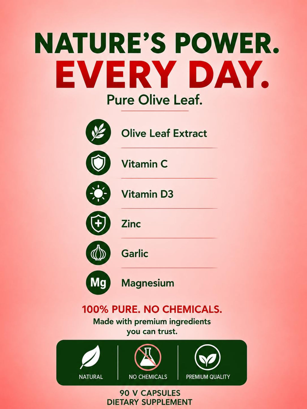 Seagate Olive Leaf Plus 450mg Immune Support - 90 Vegetarian Capsules - image 3