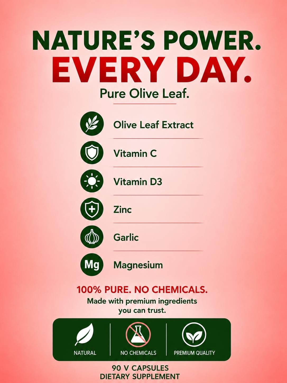 Seagate Olive Leaf Plus 450mg Immune Support - 90 Vegetarian Capsules - image 3