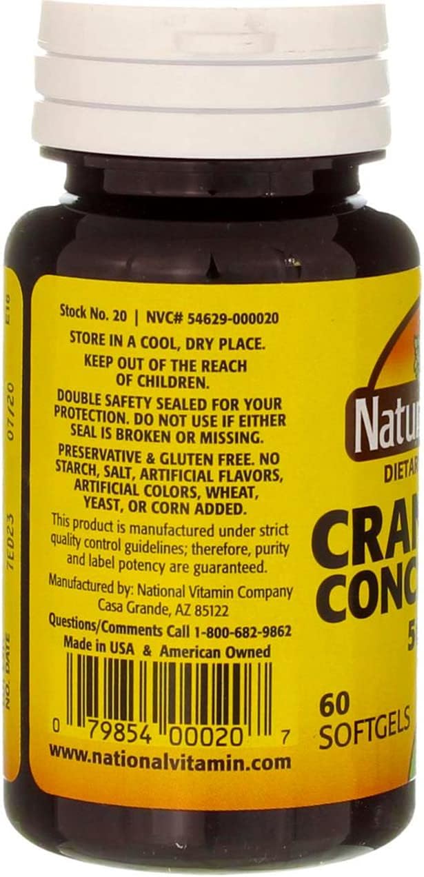 Nature's Blend Cranberry Concentrate 500 mg - 360 Softgels - image 2