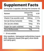 Nutri-Align Mega Vitamin C 1000mg with Zinc & Iron - 120 Capsules - image 2