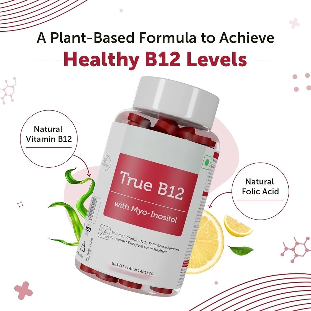 Plant-Based True B12 Supplements for Energy & Brain Health - 60 Tablets - image 2