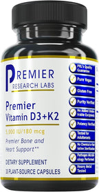 Premier Research Labs Vitamin D3 + K2 - 30 Capsules