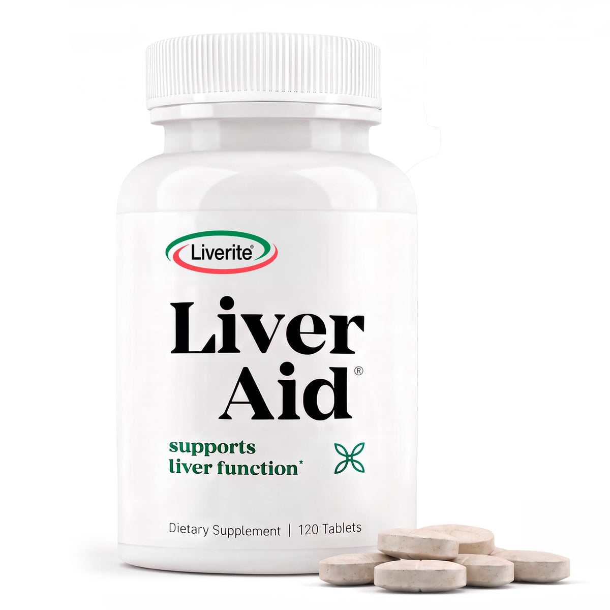 LIVERITE Liver Aid Supplement for Daily Liver Support - 120 Tablets