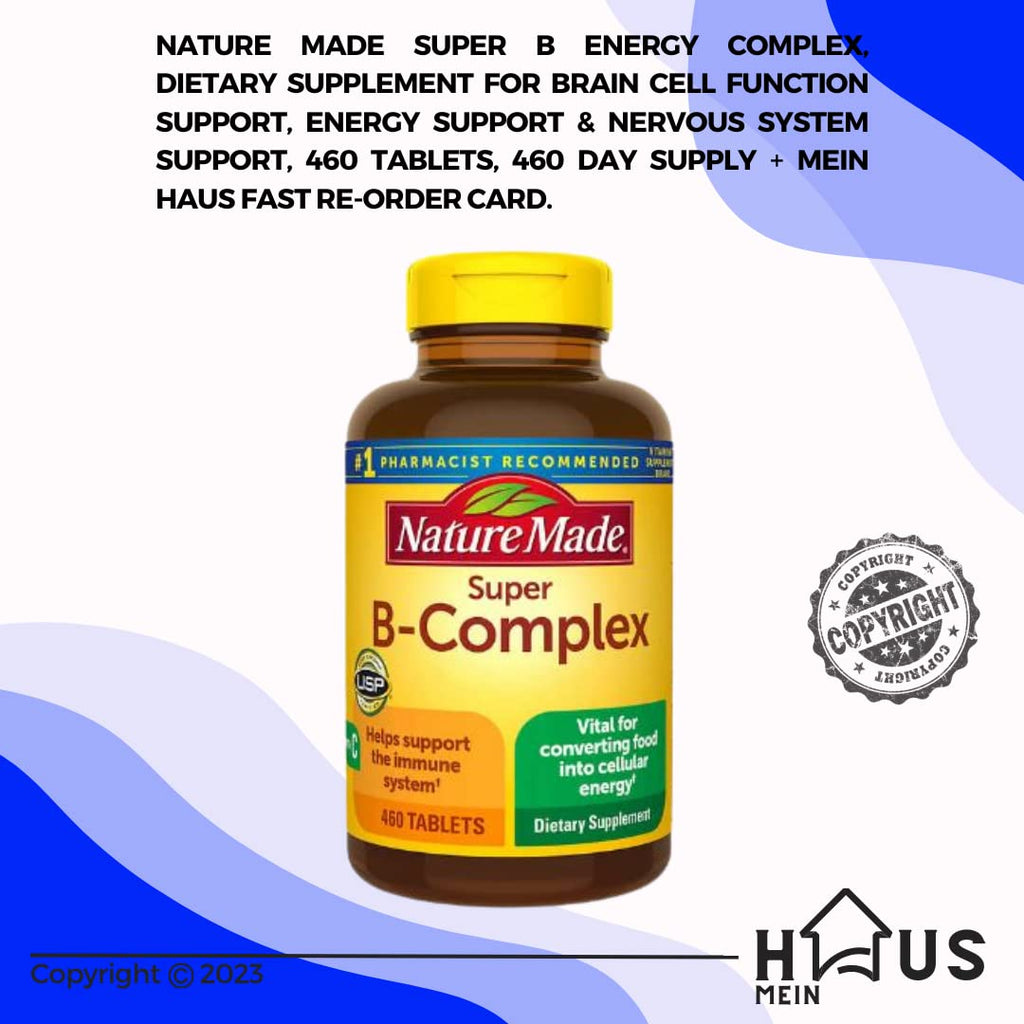 MEIN HAUS Nature Made Super B Energy Complex - 460 Tablets - image 2