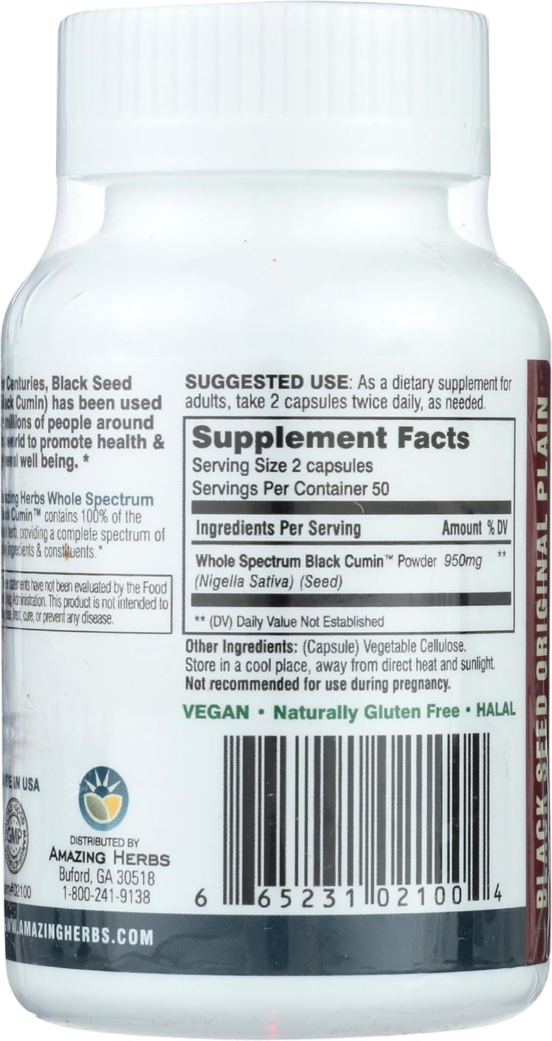 Amazing Herbs Black Seed Oil Capsules - 100 Count - image 4