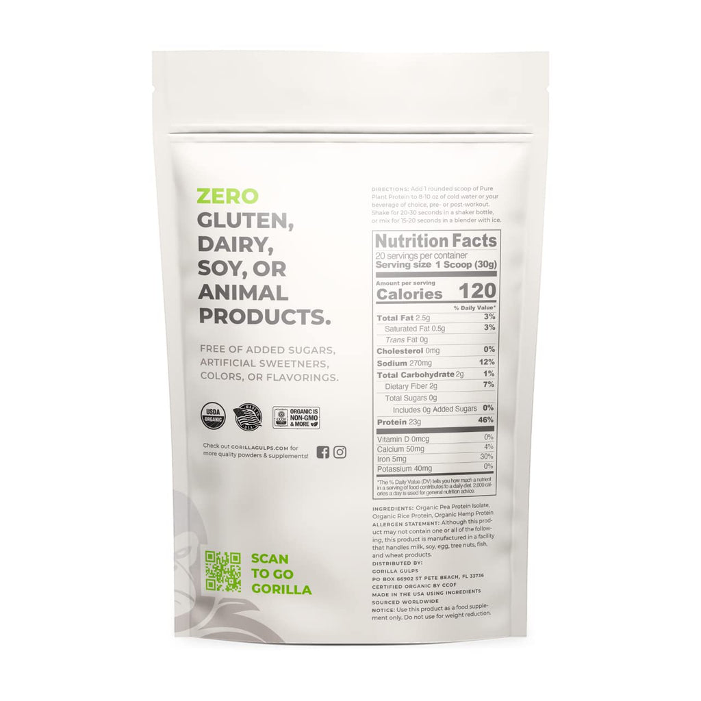 Gorilla Gulps Organic Pure Plant Protein