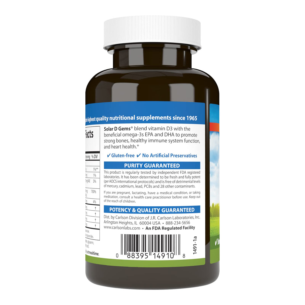 Carlson Solar D Gems Vitamin D3 6000 IU - 120 Softgels - image 3