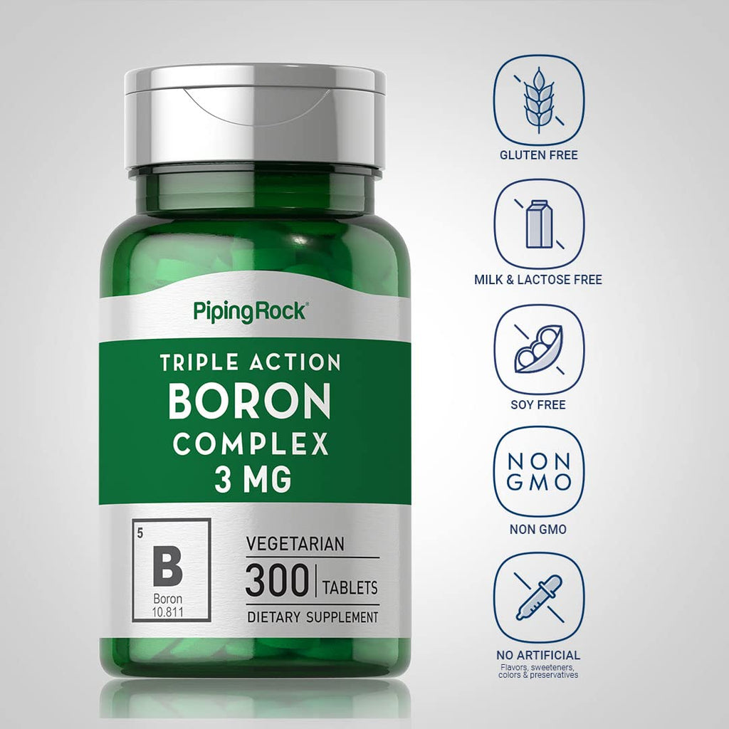 Piping Rock Boron 3mg Supplement - 300 Tablets - image 3